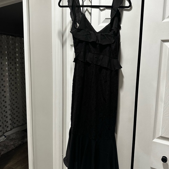 Lulu's Elegant Black Midi Dress with Ruffles - Picture 8 of 8